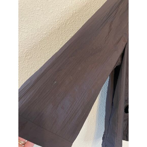 Chico’s Brown Nylon Textured Open Front Ruffle Grandmacore Jacket Size 3 (XL) - Picture 2 of 12